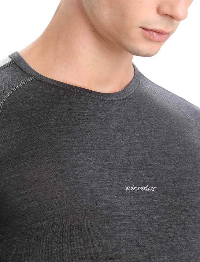 Icebreaker îmbrăcăminte jet heather/negru bărbați 125 zoneknit merinos bluză termică cu mânecă lungă DL46T178