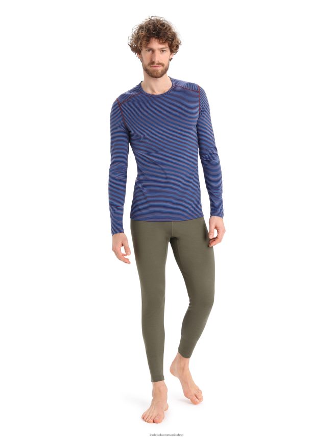 Icebreaker îmbrăcăminte lazurita/espresso bărbați Merino 200 Oasis cu mânecă lungă, top termic pentru echipaj DL46T445