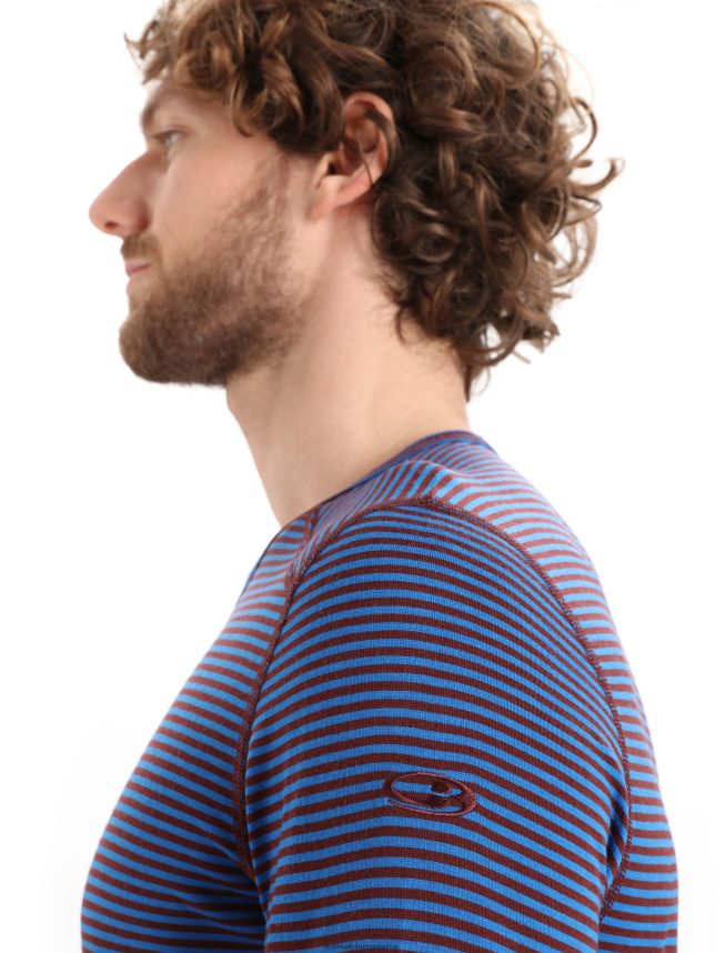 Icebreaker îmbrăcăminte lazurita/espresso bărbați Merino 200 Oasis cu mânecă lungă, top termic pentru echipaj DL46T445