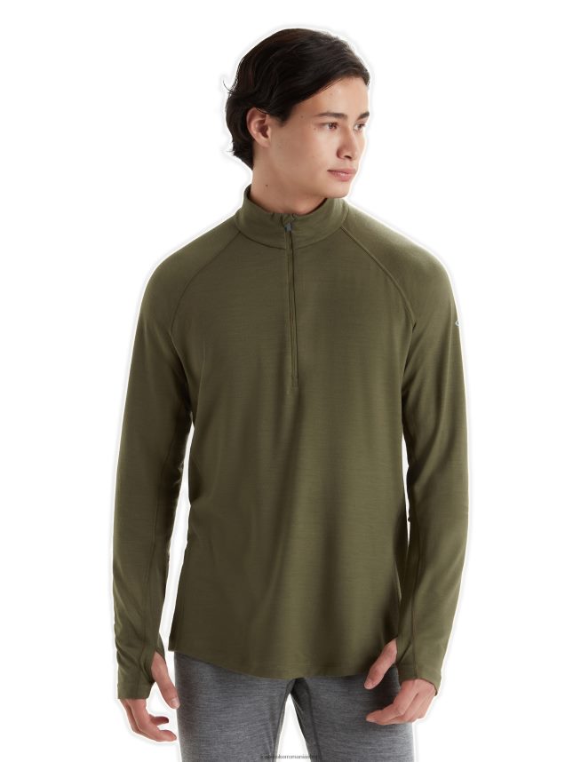 Icebreaker îmbrăcăminte loden bărbați Bodyfitzone merino 200 zone cu mânecă lungă cu jumătate de fermoar DL46T420