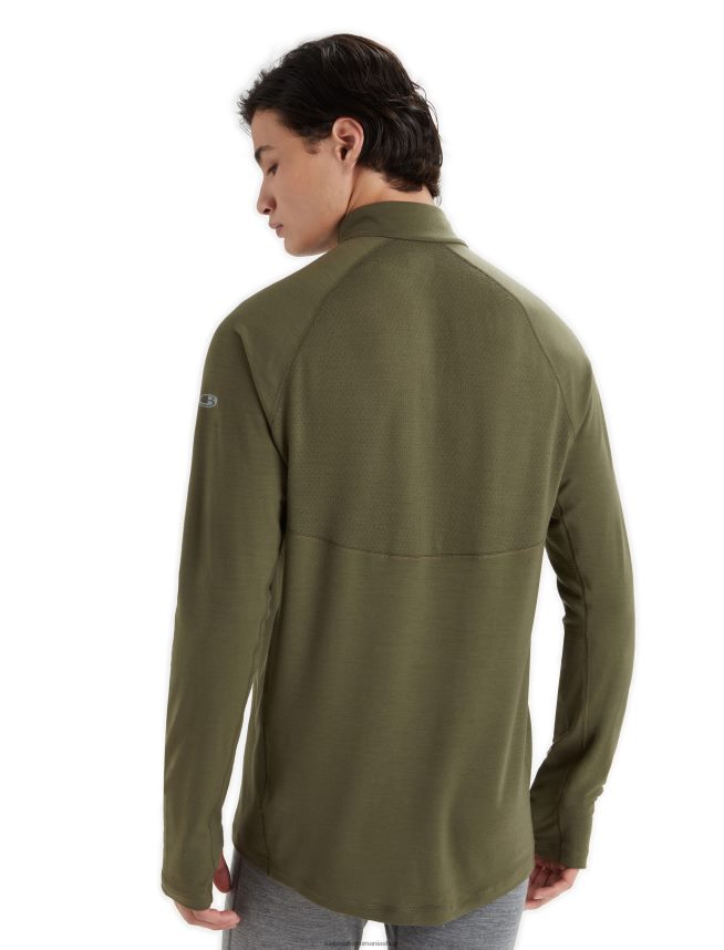 Icebreaker îmbrăcăminte loden bărbați Bodyfitzone merino 200 zone cu mânecă lungă cu jumătate de fermoar DL46T420