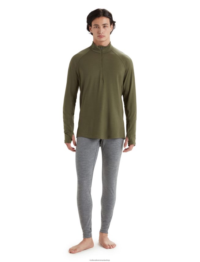 Icebreaker îmbrăcăminte loden bărbați Bodyfitzone merino 200 zone cu mânecă lungă cu jumătate de fermoar DL46T420