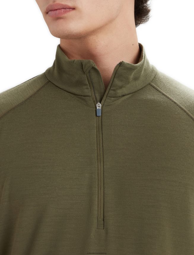 Icebreaker îmbrăcăminte loden bărbați Bodyfitzone merino 200 zone cu mânecă lungă cu jumătate de fermoar DL46T420