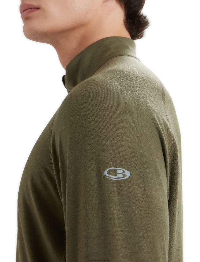 Icebreaker îmbrăcăminte loden bărbați Bodyfitzone merino 200 zone cu mânecă lungă cu jumătate de fermoar DL46T420