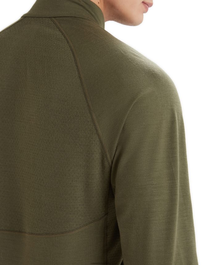 Icebreaker îmbrăcăminte loden bărbați Bodyfitzone merino 200 zone cu mânecă lungă cu jumătate de fermoar DL46T420