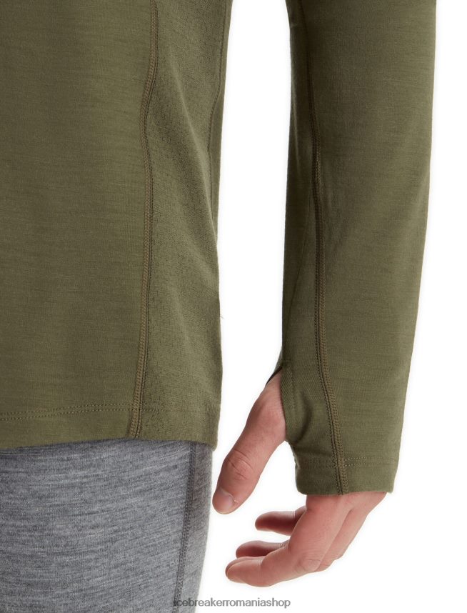 Icebreaker îmbrăcăminte loden bărbați Bodyfitzone merino 200 zone cu mânecă lungă cu jumătate de fermoar DL46T420