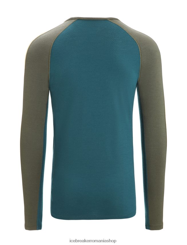 Icebreaker îmbrăcăminte loden/verde glorie bărbați Top termic cu mânecă lungă din merino din 200 zoneknit DL46T180