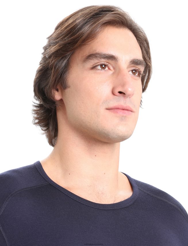 Icebreaker îmbrăcăminte marina de la miezul nopții bărbați Top termic cu mânecă lungă merino 260 tech DL46T140