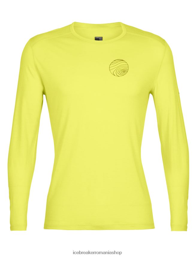 Icebreaker îmbrăcăminte strălucire bărbați merino 200 oasis mânecă lungă echipaj termic top alpi 3d DL46T427