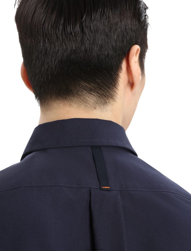 Icebreaker îmbrăcăminte marina de la miezul nopții bărbați cămașă cu mânecă lungă din merino berlin DL46T372