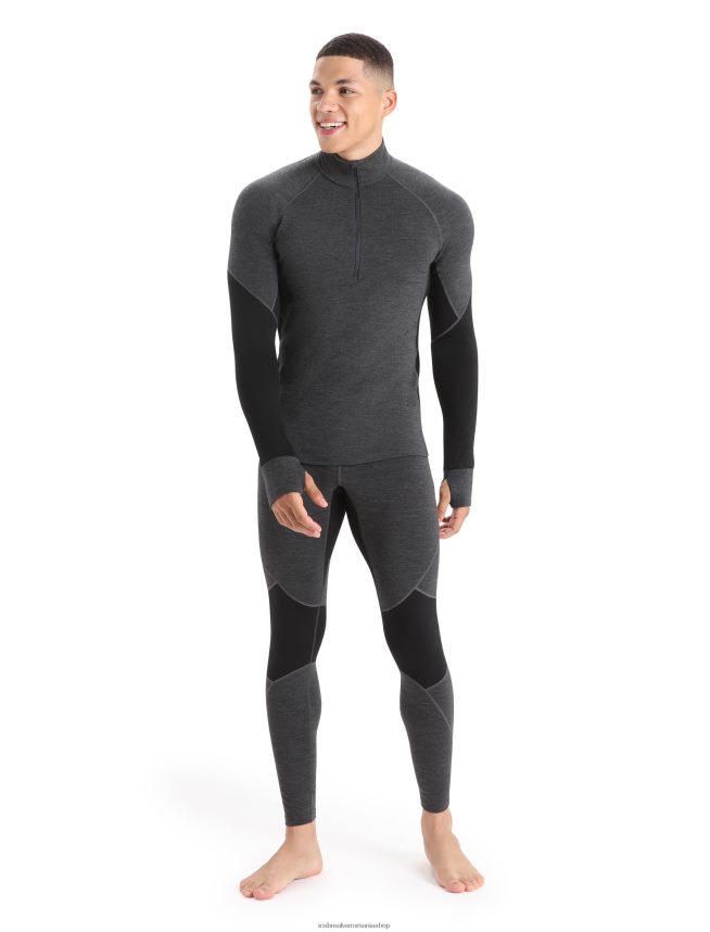 Icebreaker îmbrăcăminte jet heather/negru bărbați Jambiere termice bodyfitzone merino 260 zone DL46T344