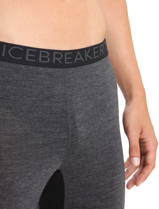 Icebreaker îmbrăcăminte jet heather/negru bărbați jambiere termice bodyfitzone merino 260 zone 3/4 DL46T443