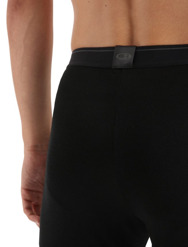 Icebreaker îmbrăcăminte negru bărbați merino 175 jambiere termice de zi cu zi DL46T157