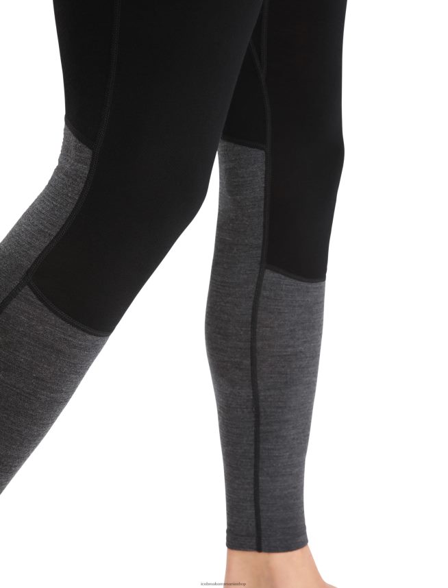 Icebreaker îmbrăcăminte negru/jet heather bărbați Jambiere termice din merinos 200 zoneknit DL46T183