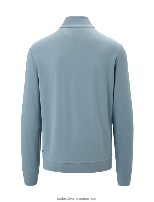 Icebreaker îmbrăcăminte albastru astral bărbați fermoar central clasic cu mânecă lungă din merino DL46T210