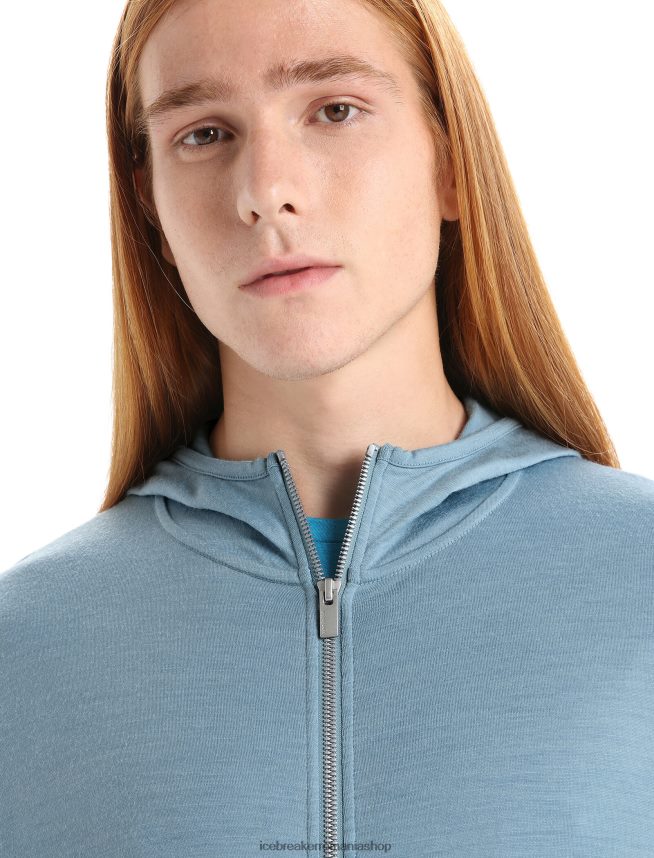 Icebreaker îmbrăcăminte albastru astral bărbați hanorac cu mânecă lungă și fermoar merino granary DL46T206