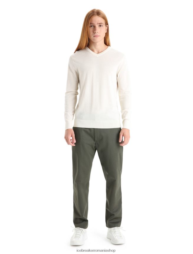 Icebreaker îmbrăcăminte cretă bărbați pulover merino wilcox cu mânecă lungă cu decolteu în V DL46T226