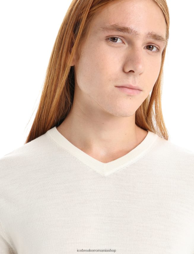 Icebreaker îmbrăcăminte cretă bărbați pulover merino wilcox cu mânecă lungă cu decolteu în V DL46T226