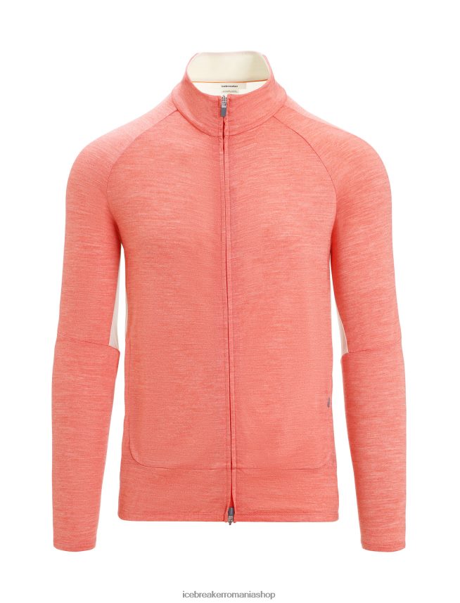Icebreaker îmbrăcăminte pământ vibrant erica/cretă bărbați top cu fermoar cu mânecă lungă din merino zoneknit DL46T230