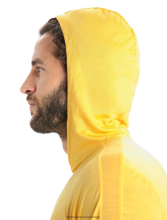 Icebreaker îmbrăcăminte vară bărbați hanorac cu mânecă lungă din merino cool-lite DL46T193