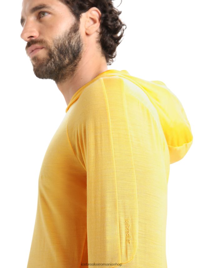 Icebreaker îmbrăcăminte vară bărbați hanorac cu mânecă lungă din merino cool-lite DL46T193