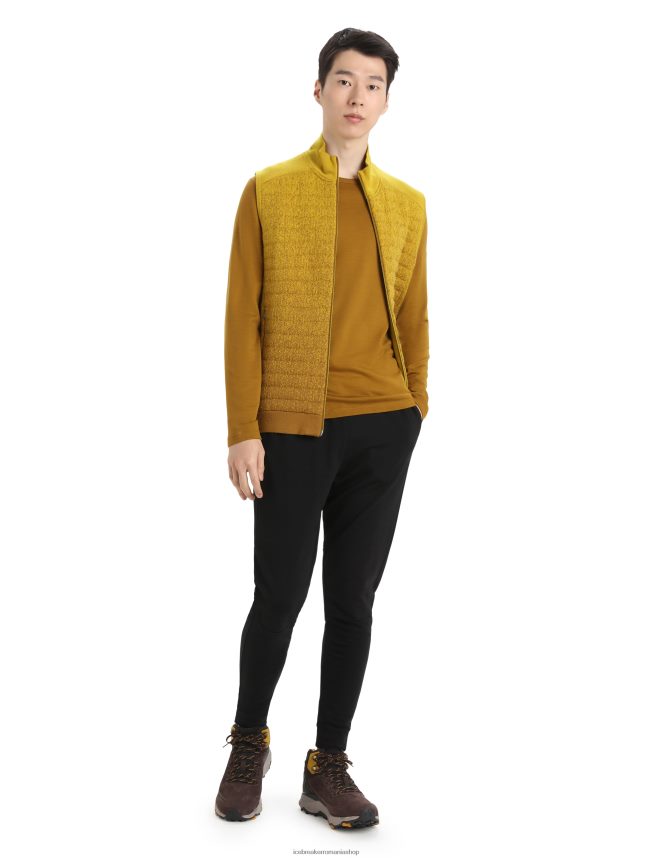 Icebreaker îmbrăcăminte cuișoare/aur tăcut bărbați vestă izolată zoneknit merinos în adâncime DL46T406