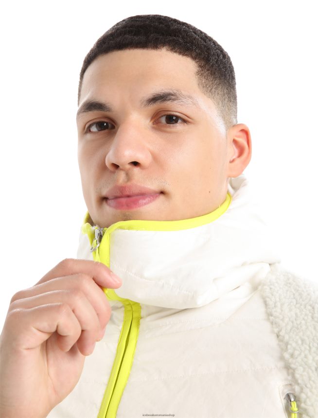 Icebreaker îmbrăcăminte ecru ecru/zăpadă bărbați Glugă cu fermoar cu mânecă lungă realfleece merino DL46T415