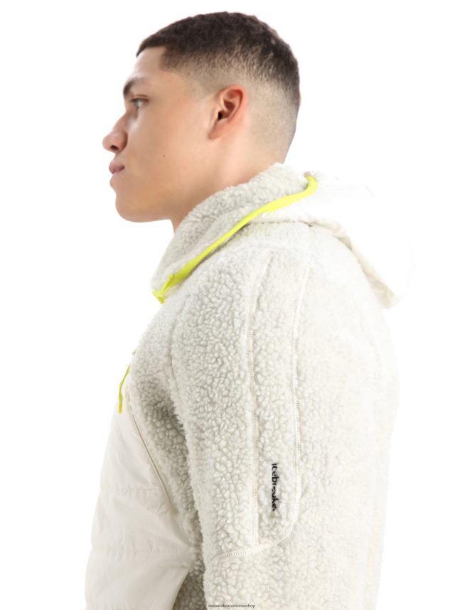 Icebreaker îmbrăcăminte ecru ecru/zăpadă bărbați Glugă cu fermoar cu mânecă lungă realfleece merino DL46T415