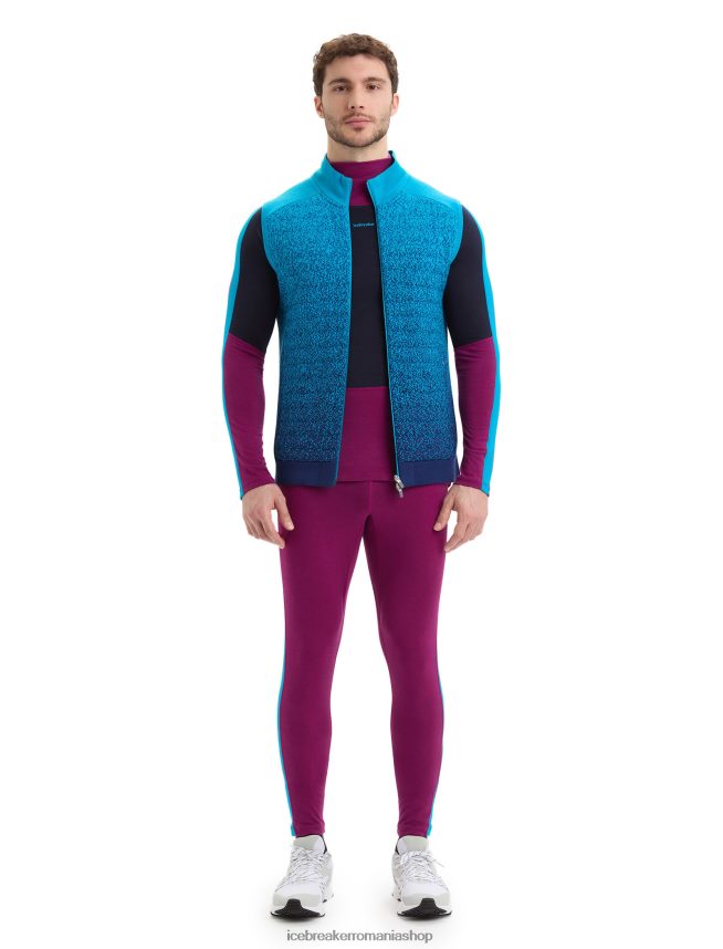 Icebreaker îmbrăcăminte geo blue/royal navy bărbați vestă izolată zoneknit merinos în adâncime DL46T240