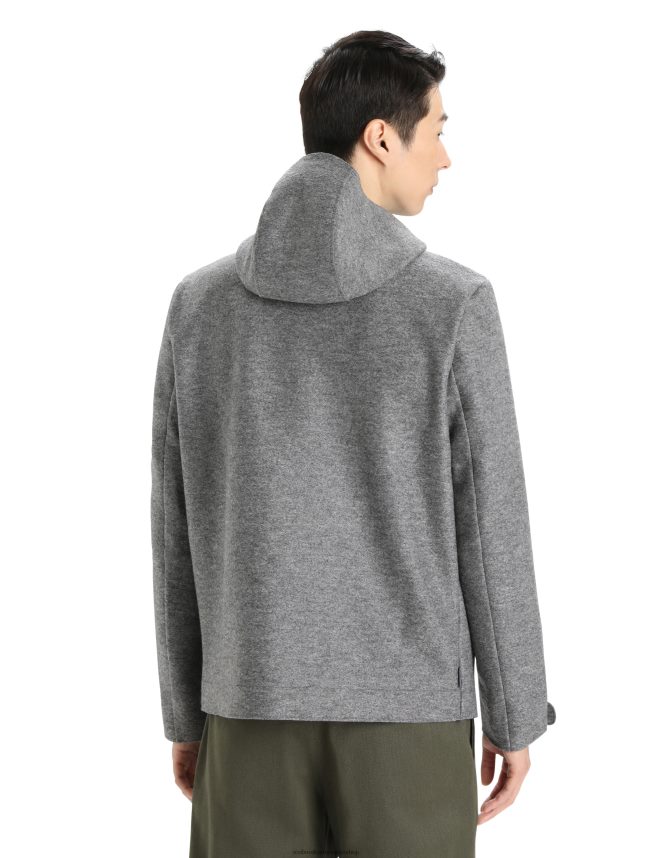 Icebreaker îmbrăcăminte gritstone heather bărbați jachetă cu glugă din merinos din pâslă DL46T370