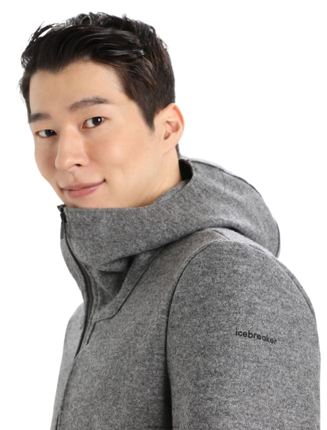 Icebreaker îmbrăcăminte gritstone heather bărbați jachetă cu glugă din merinos din pâslă DL46T370