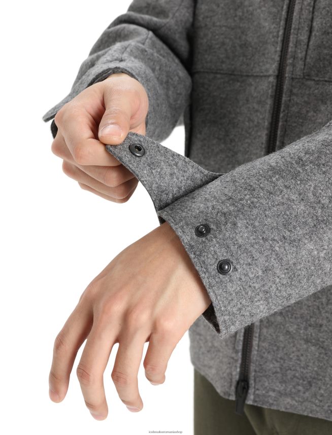 Icebreaker îmbrăcăminte gritstone heather bărbați jachetă cu glugă din merinos din pâslă DL46T370