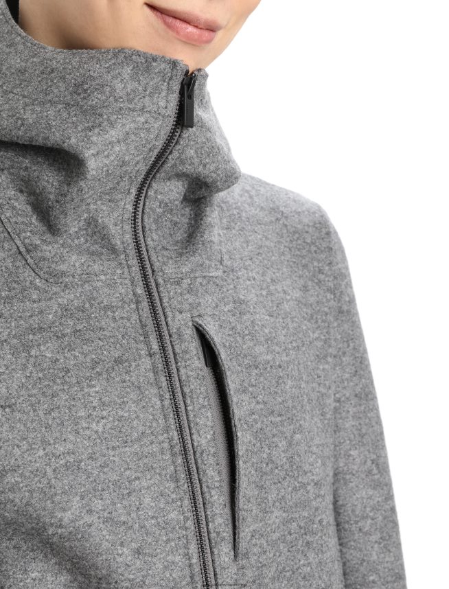 Icebreaker îmbrăcăminte gritstone heather bărbați jachetă cu glugă din merinos din pâslă DL46T370