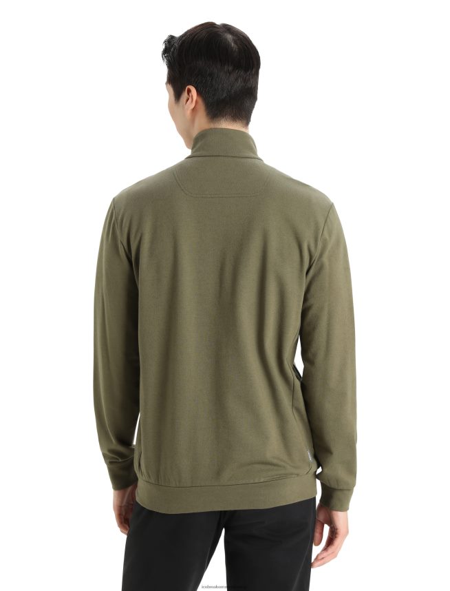 Icebreaker îmbrăcăminte loden bărbați fermoar cu mânecă lungă merino central ii DL46T359