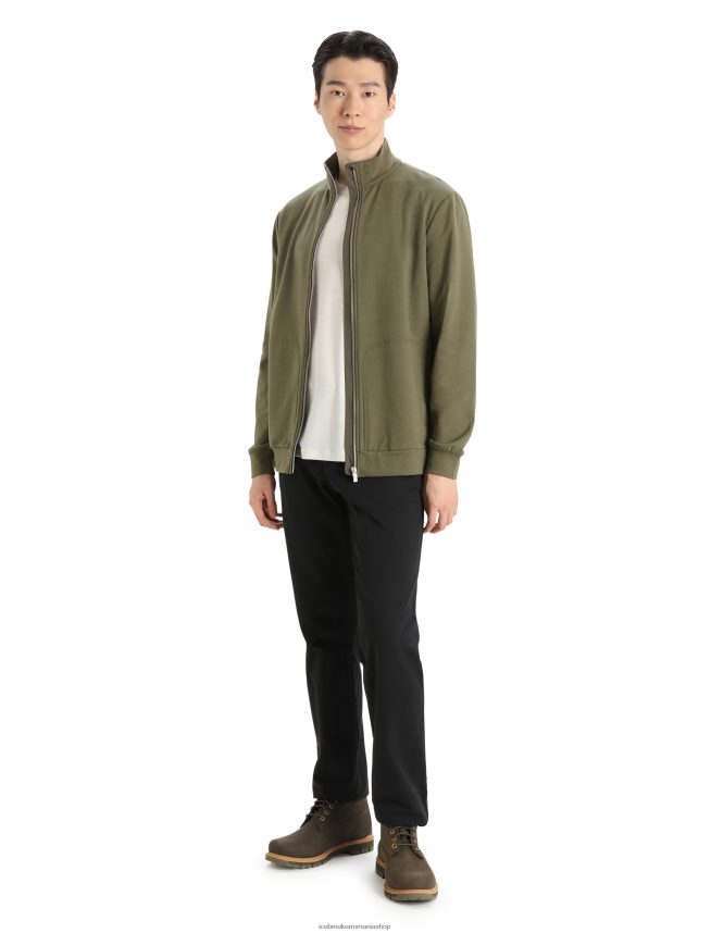 Icebreaker îmbrăcăminte loden bărbați fermoar cu mânecă lungă merino central ii DL46T359