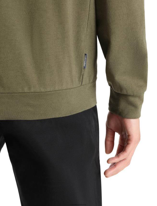 Icebreaker îmbrăcăminte loden bărbați fermoar cu mânecă lungă merino central ii DL46T359