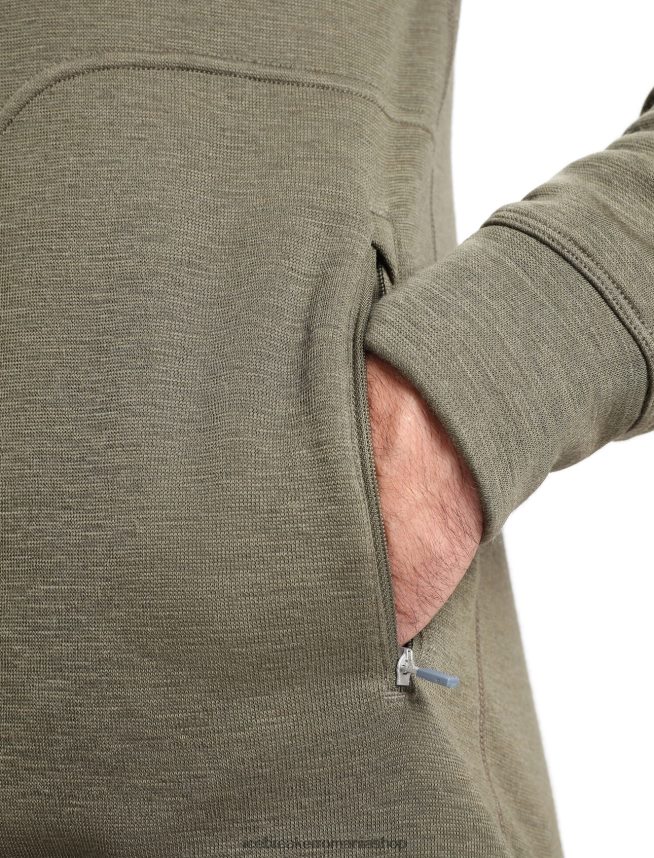 Icebreaker îmbrăcăminte loden bărbați jachetă realfleece merino elemental cu mânecă lungă și glugă cu fermoar DL46T439