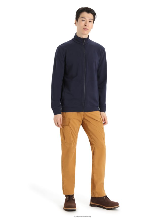 Icebreaker îmbrăcăminte marina de la miezul nopții bărbați fermoar cu mânecă lungă merino central ii DL46T360