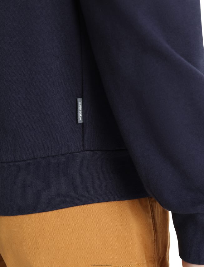 Icebreaker îmbrăcăminte marina de la miezul nopții bărbați fermoar cu mânecă lungă merino central ii DL46T360