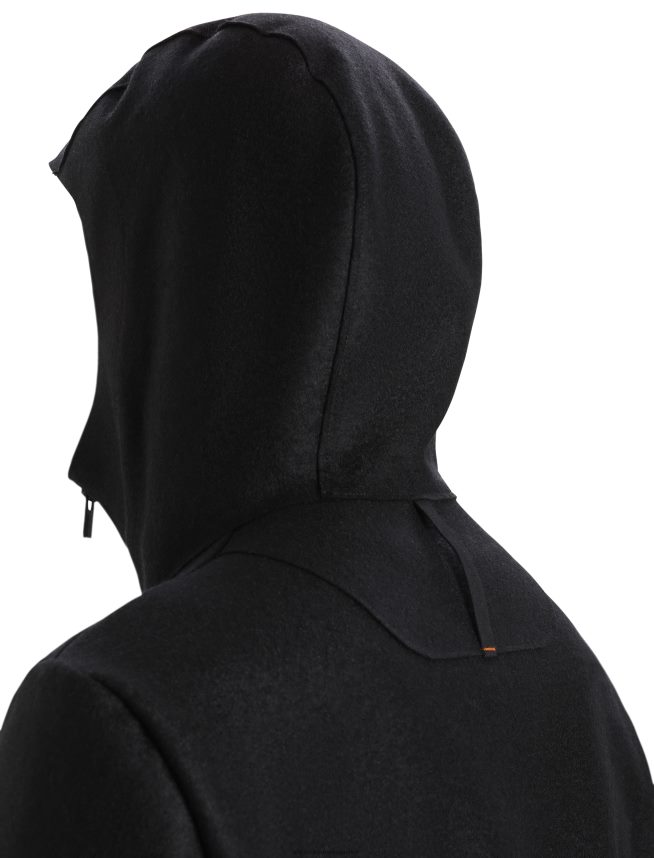 Icebreaker îmbrăcăminte negru bărbați jachetă cu glugă din merinos din pâslă DL46T369