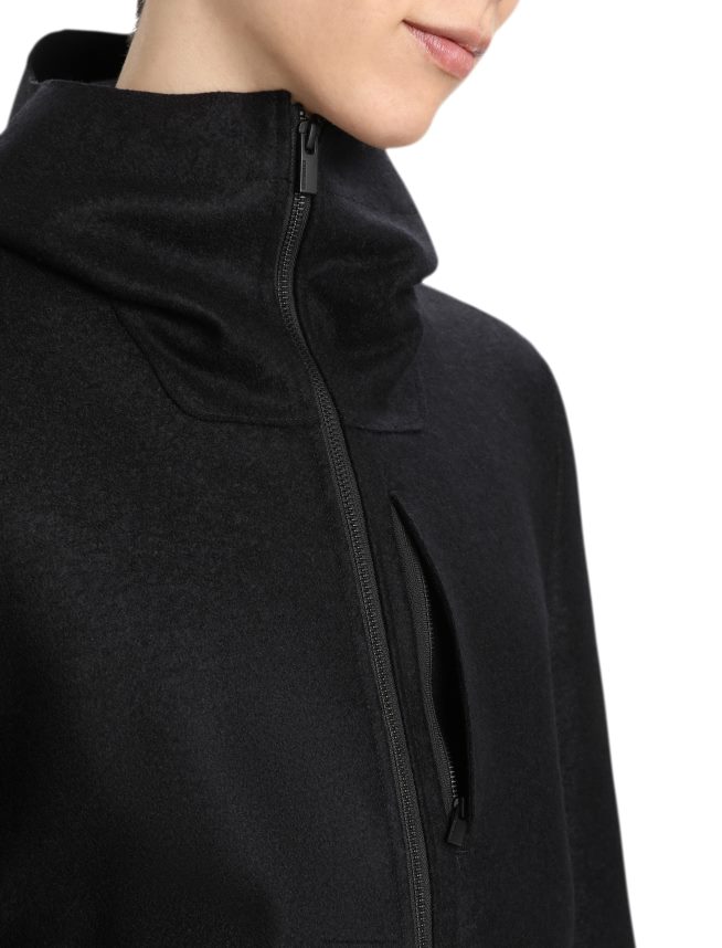 Icebreaker îmbrăcăminte negru bărbați jachetă cu glugă din merinos din pâslă DL46T369