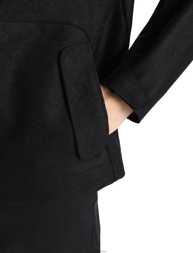 Icebreaker îmbrăcăminte negru bărbați jachetă cu glugă din merinos din pâslă DL46T369