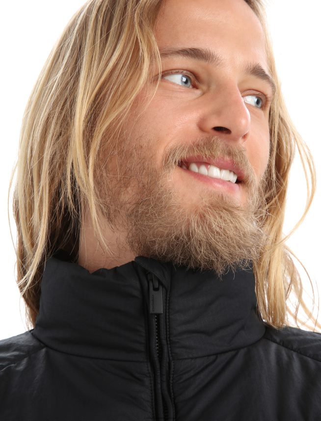 Icebreaker îmbrăcăminte negru bărbați jachetă merinoloft collingwood ii DL46T242