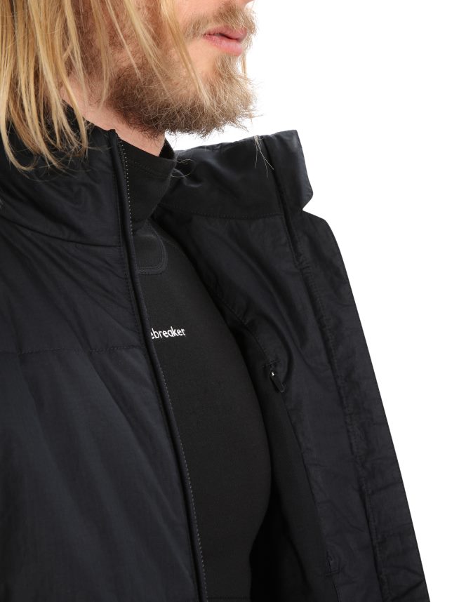 Icebreaker îmbrăcăminte negru bărbați jachetă merinoloft collingwood ii DL46T242