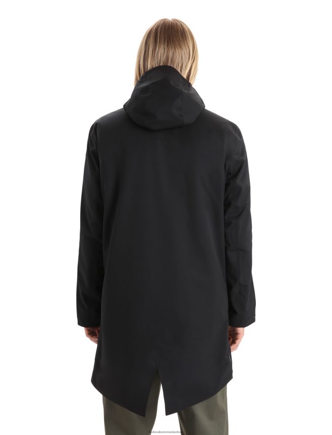 Icebreaker îmbrăcăminte negru bărbați parka city label shell+ merino 4 în 1 DL46T241