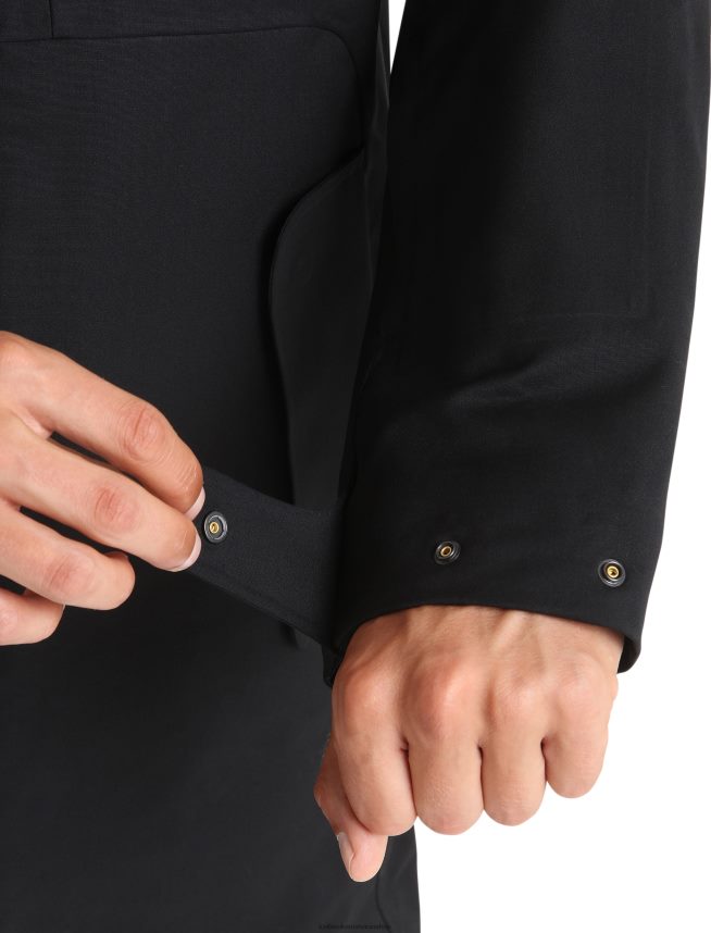 Icebreaker îmbrăcăminte negru bărbați parka city label shell+ merino 4 în 1 DL46T241