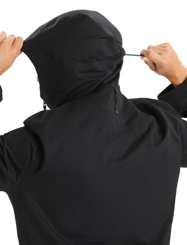 Icebreaker îmbrăcăminte negru bărbați parka city label shell+ merino 4 în 1 DL46T241