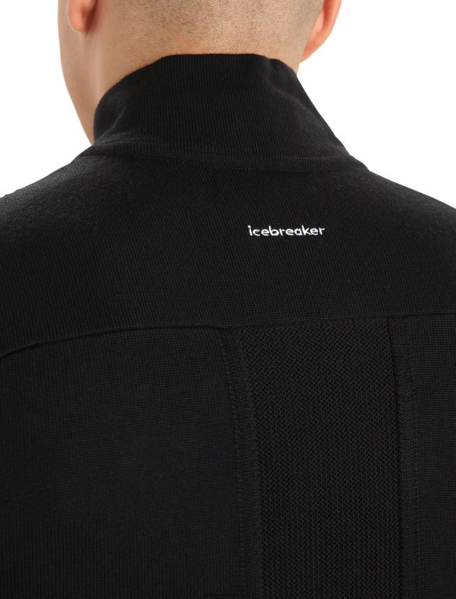 Icebreaker îmbrăcăminte negru bărbați vestă izolată zoneknit merinos DL46T236