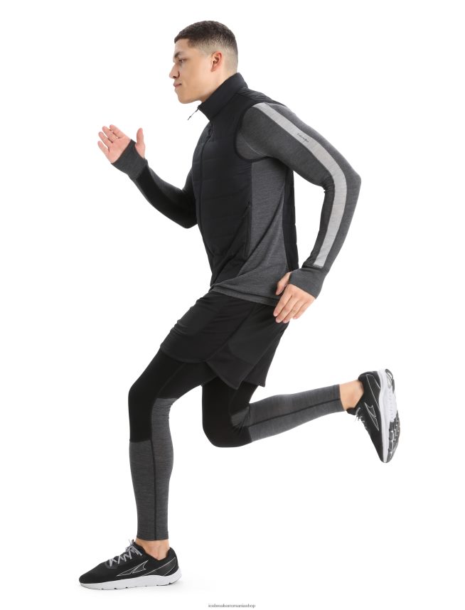 Icebreaker îmbrăcăminte negru/jet heather bărbați vesta merinoloft DL46T239