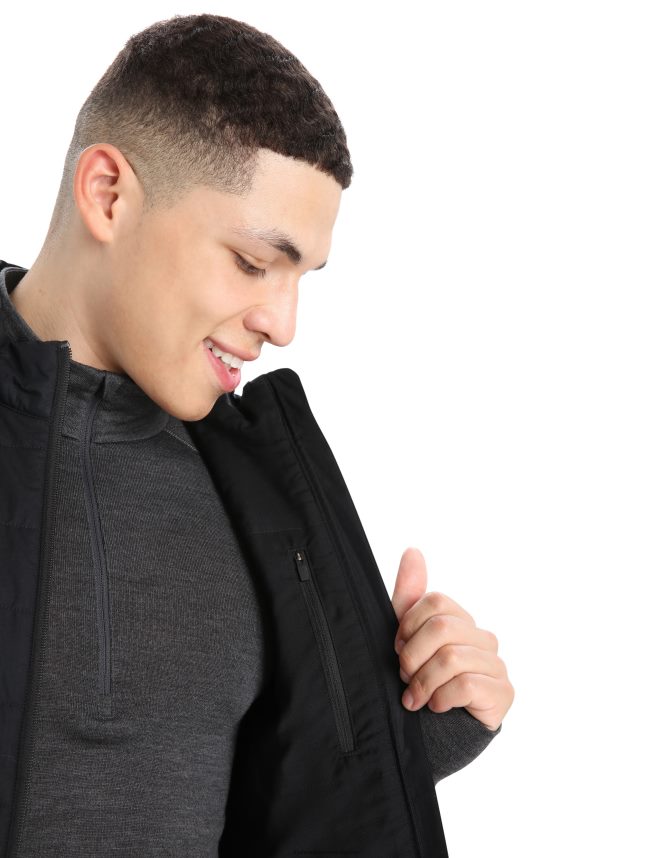 Icebreaker îmbrăcăminte negru/jet heather bărbați vesta merinoloft DL46T239